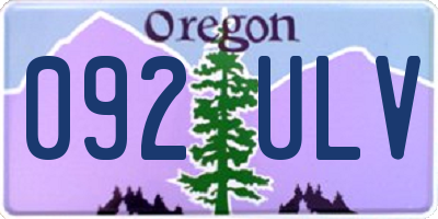 OR license plate 092ULV