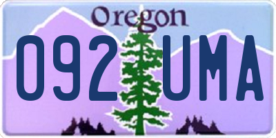 OR license plate 092UMA