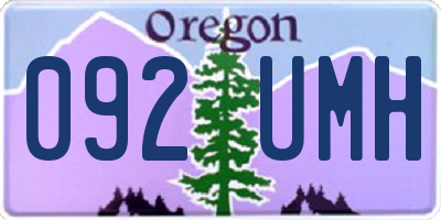 OR license plate 092UMH