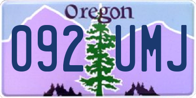 OR license plate 092UMJ