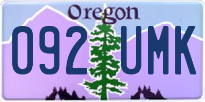 OR license plate 092UMK