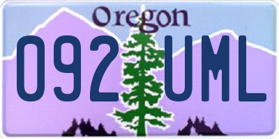 OR license plate 092UML