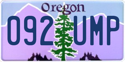 OR license plate 092UMP