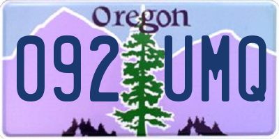 OR license plate 092UMQ