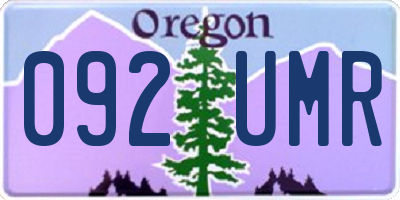 OR license plate 092UMR