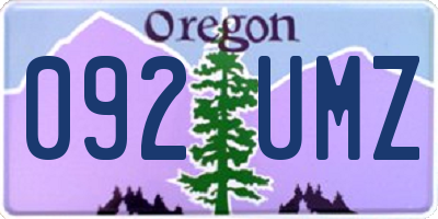 OR license plate 092UMZ