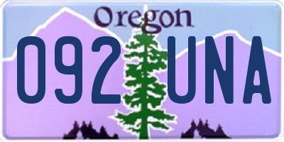OR license plate 092UNA