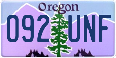 OR license plate 092UNF
