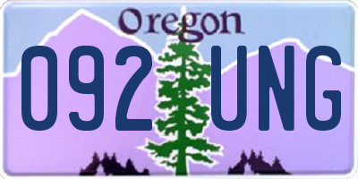OR license plate 092UNG