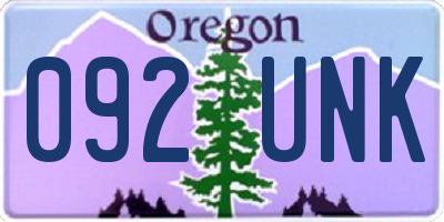 OR license plate 092UNK