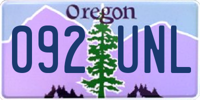 OR license plate 092UNL