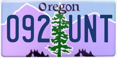 OR license plate 092UNT
