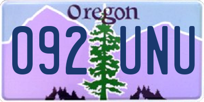 OR license plate 092UNU