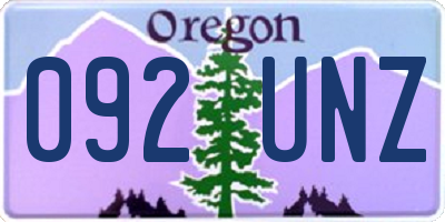 OR license plate 092UNZ