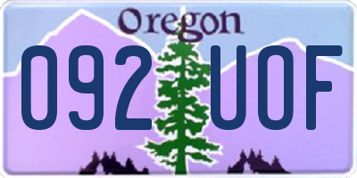OR license plate 092UOF