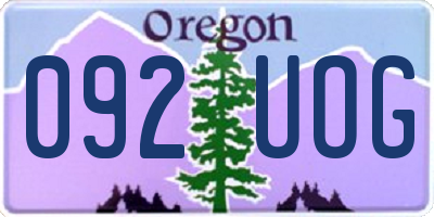 OR license plate 092UOG