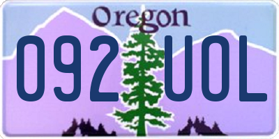 OR license plate 092UOL