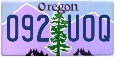 OR license plate 092UOQ