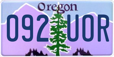 OR license plate 092UOR