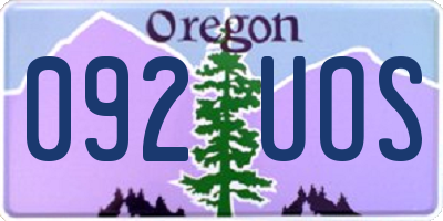 OR license plate 092UOS