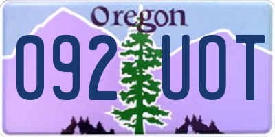OR license plate 092UOT