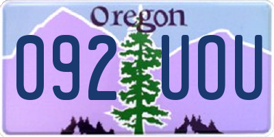OR license plate 092UOU