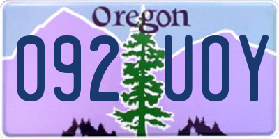 OR license plate 092UOY