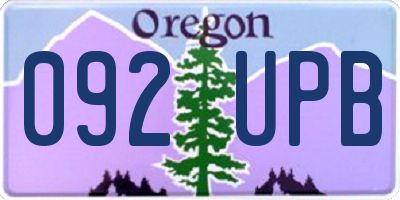 OR license plate 092UPB