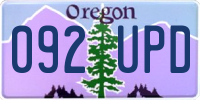OR license plate 092UPD