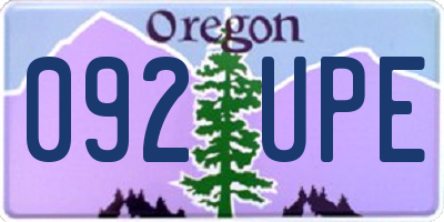 OR license plate 092UPE