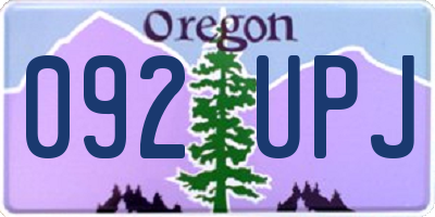 OR license plate 092UPJ