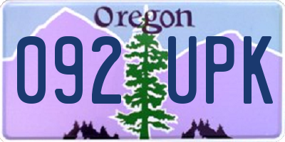 OR license plate 092UPK