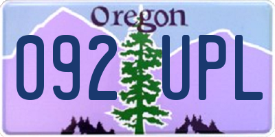 OR license plate 092UPL