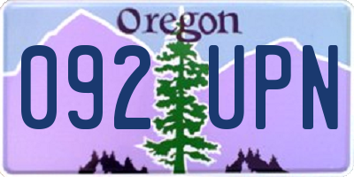 OR license plate 092UPN