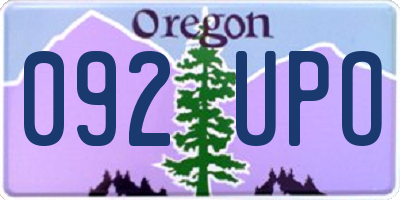 OR license plate 092UPO