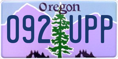 OR license plate 092UPP