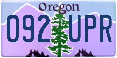 OR license plate 092UPR