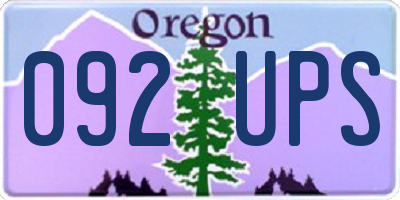 OR license plate 092UPS