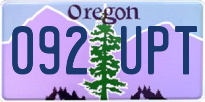 OR license plate 092UPT