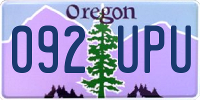 OR license plate 092UPU