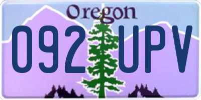 OR license plate 092UPV