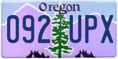 OR license plate 092UPX