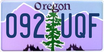 OR license plate 092UQF