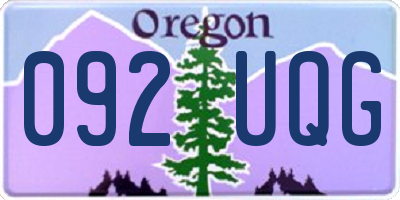 OR license plate 092UQG