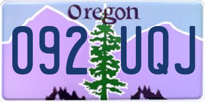 OR license plate 092UQJ