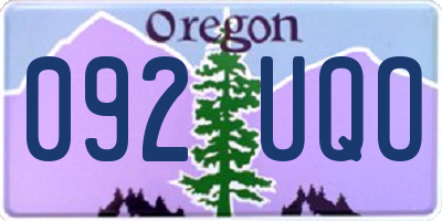 OR license plate 092UQO