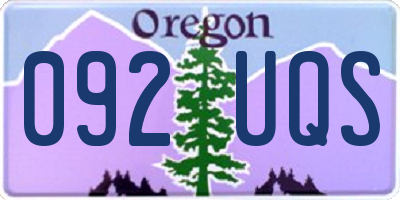 OR license plate 092UQS