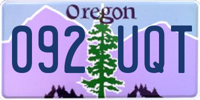 OR license plate 092UQT