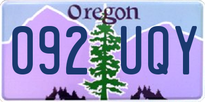 OR license plate 092UQY