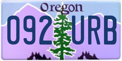 OR license plate 092URB
